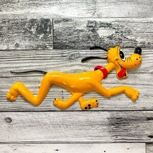 Rare Walt Disney Herstellung Germany Running Pluto Plastic Wall Decor Art 3D